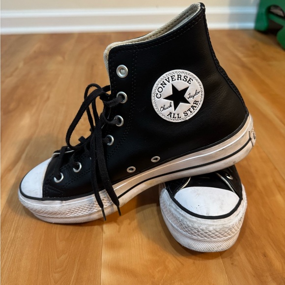 🖤CHUCK TAYLOR ALL STAR LEATHER PLATFORM🖤 - Picture 3 of 9
